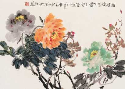 沈文江 癸酉（1993）年作 花卉 镜心